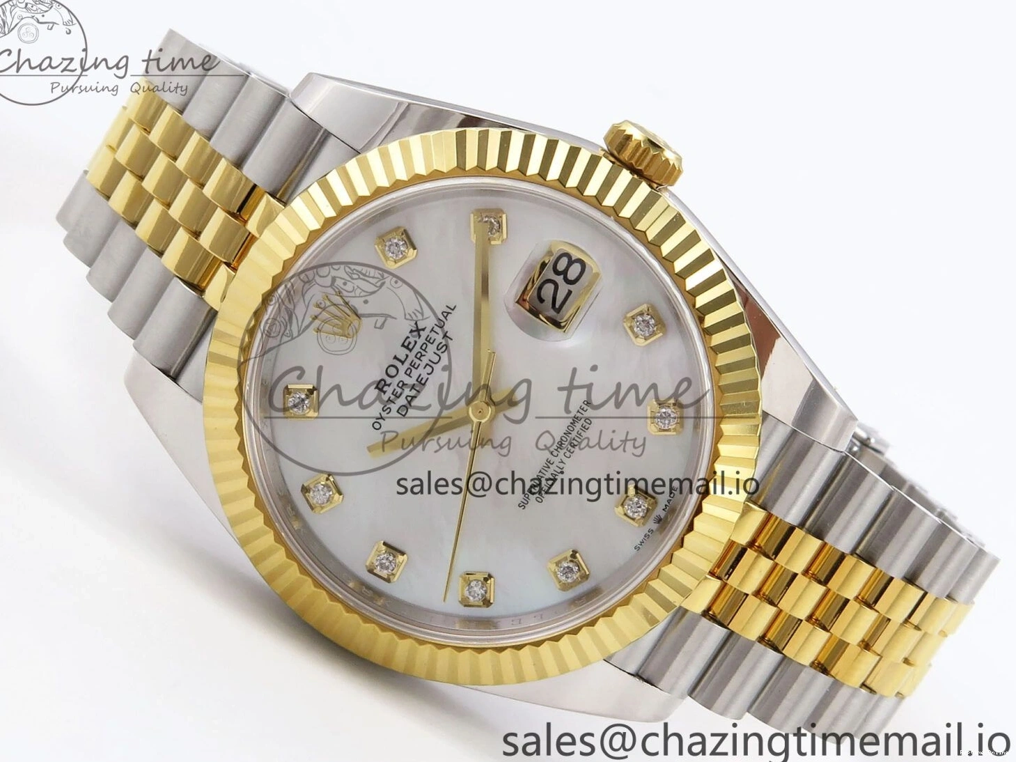0108 EyeCatching DateJust 41 SS YG ARF 1:1 Best Edition 904L Steel White MOP Dial on Jubilee Bracelet SH3235 (Gain Weight) 1222